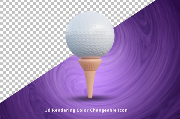 PSD ilustración 3d de pelota de golf o icono de pelota de deportes de golf 3d