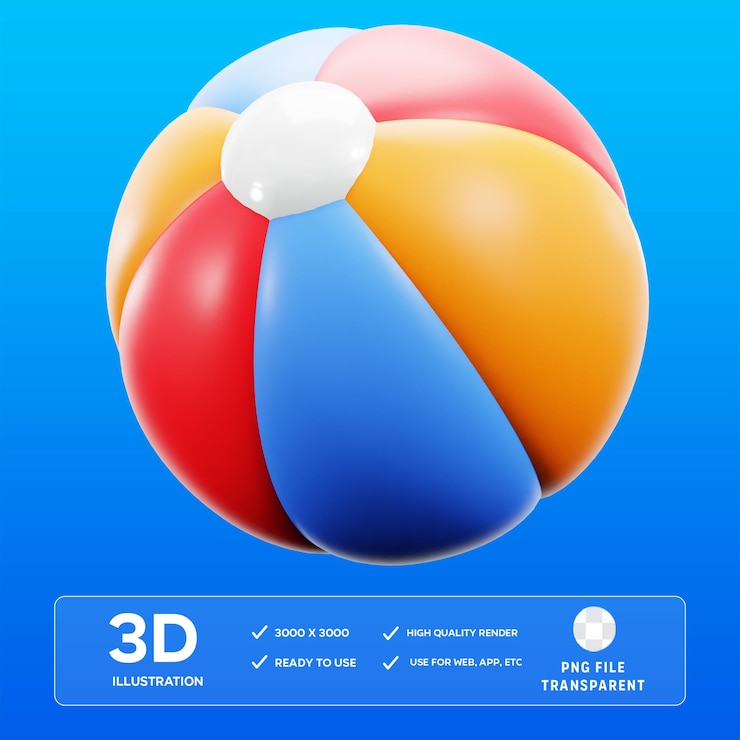 Ilustración en 3D de la pelota PSD