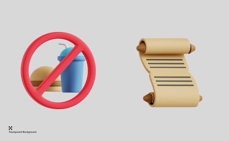 PSD ilustración 3d de pergamino viejo sin comida y pergamino