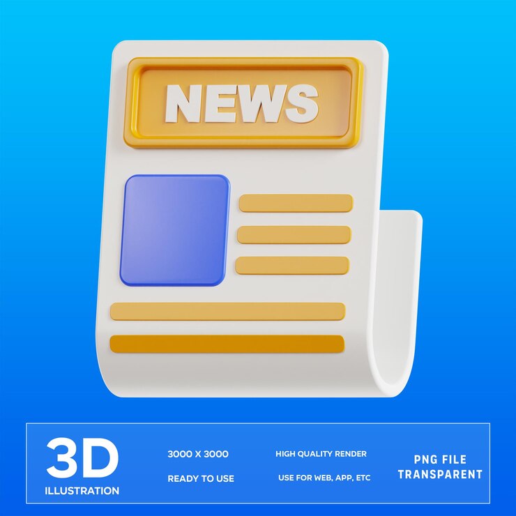 Ilustración 3D del periódico PSD