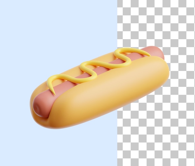 Ilustración 3d de perrito caliente