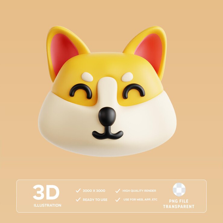 Ilustración 3D del perro en PSD