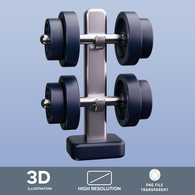 Ilustración en 3D de las pesas PSD