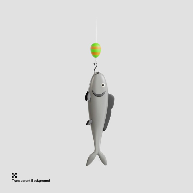 PSD ilustración 3d de la pesca, una actividad de pesca pacífica