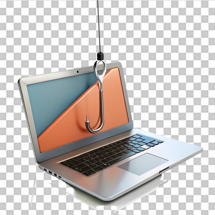 PSD ilustración 3d de phishing aislada en un fondo transparente