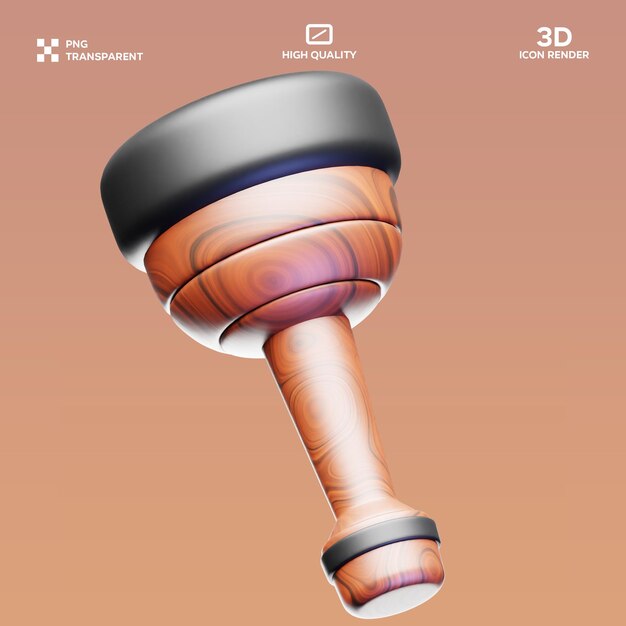 Ilustración 3D de la pierna pirata de PSD