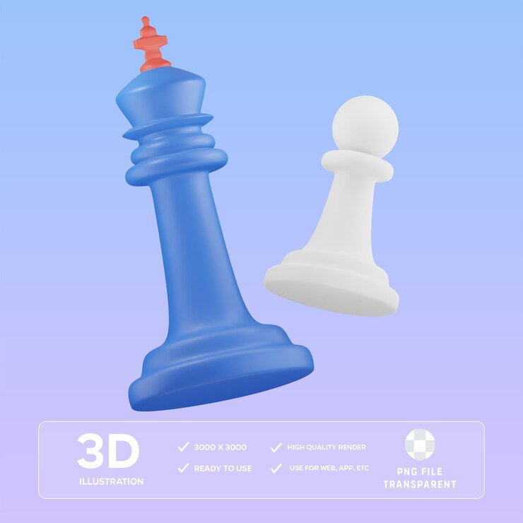 Ilustración 3D de una pieza de ajedrez PSD