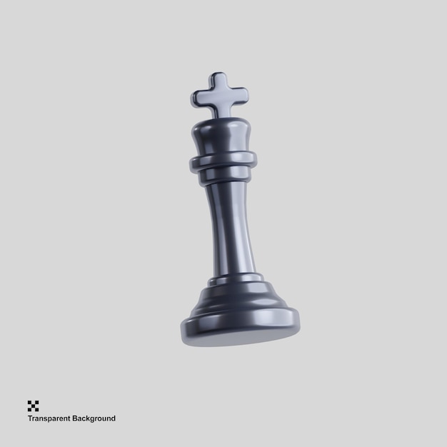 Ilustración 3D de una pieza de ajedrez rey