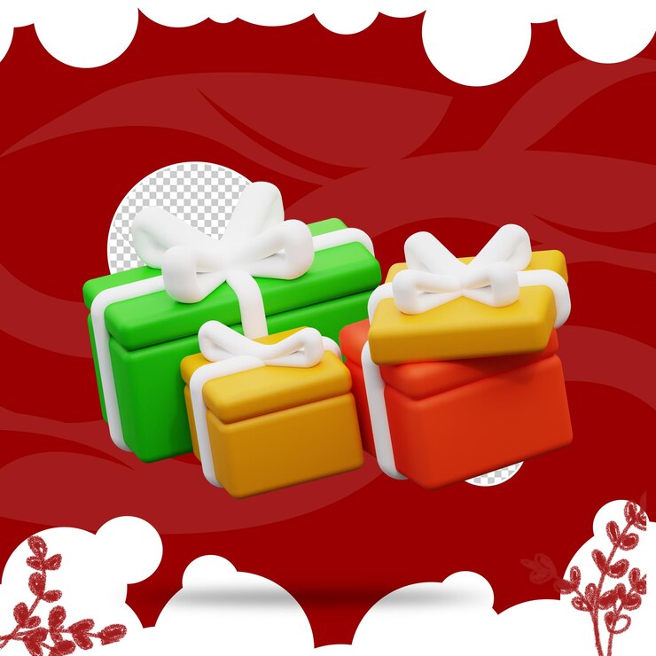 PSD ilustración 3d de una pila de regalos 2
