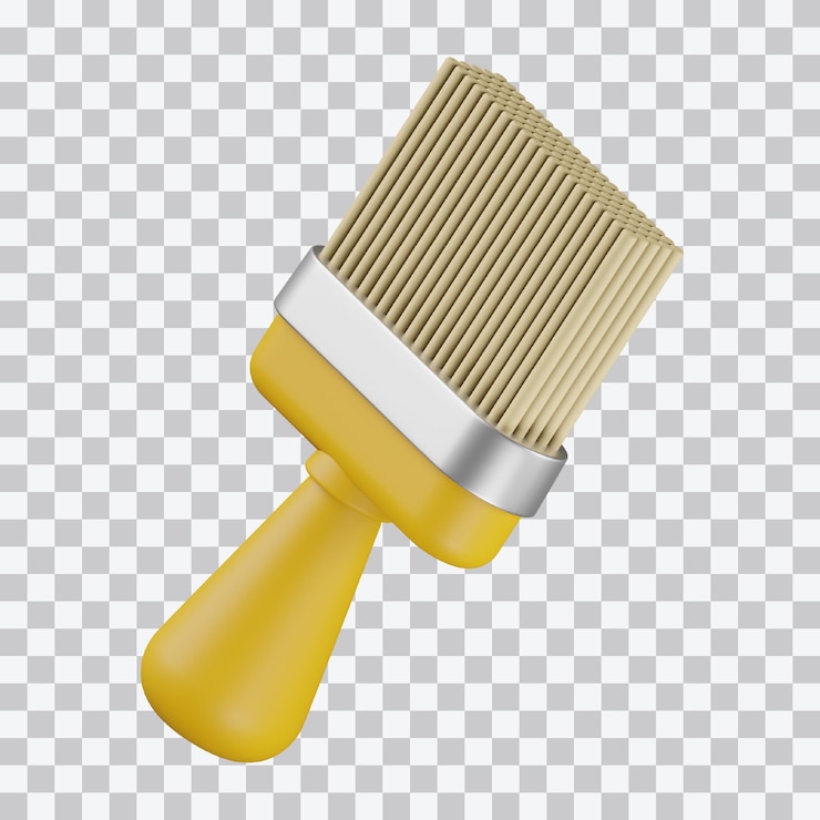 PSD ilustración en 3d con pincel de pintura