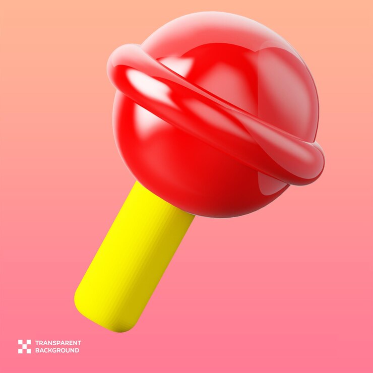 PSD ilustración 3d de la piruleta psd