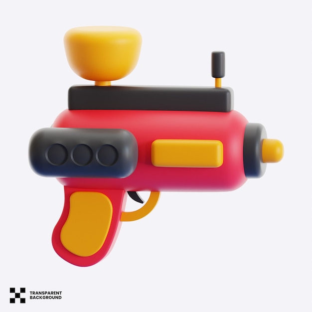 Ilustración 3D de pistola de agua