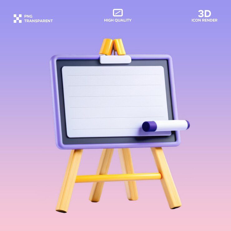PSD ilustración 3d de la pizarra psd