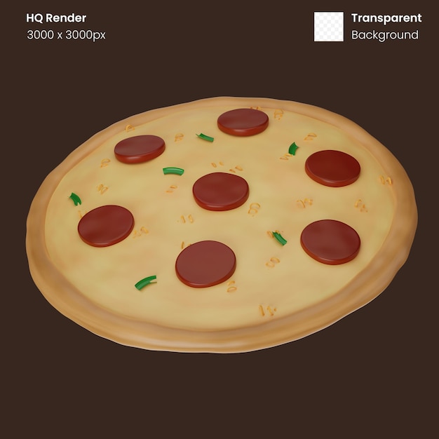 Ilustración 3d de pizza