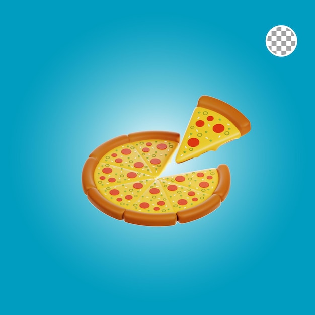 Ilustración 3d de pizza