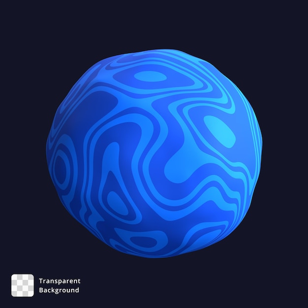 PSD ilustración 3d de un planeta azul