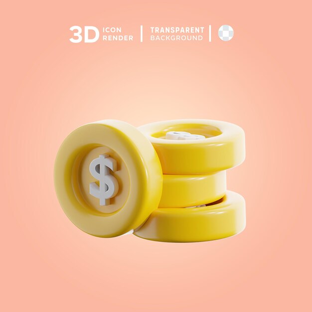 PSD ilustración 3d de la planta de dinero