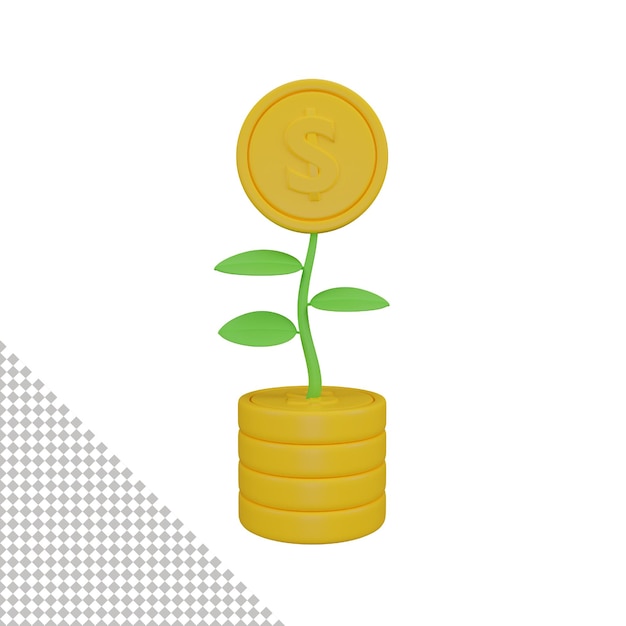 Ilustración 3D de la planta de dinero