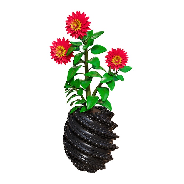 Ilustración 3D de plantas de interior