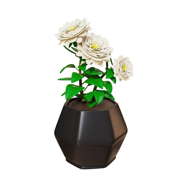 Ilustración 3D de plantas de interior