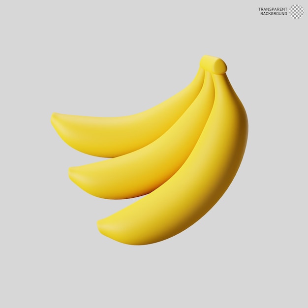 Ilustración 3D de un plátano
