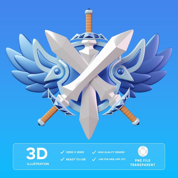 Ilustración 3D de platino de PSD