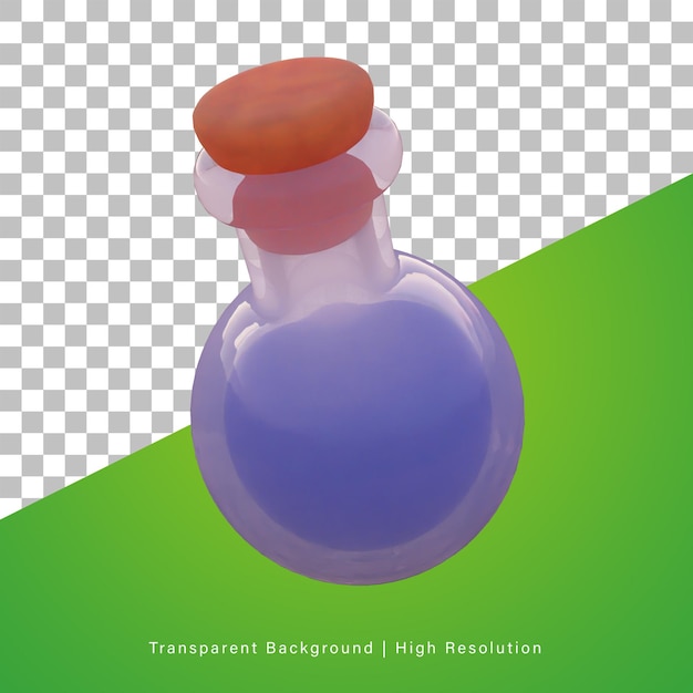 PSD ilustración 3d de poción púrpura