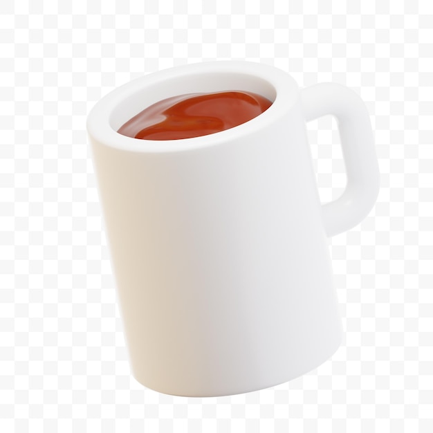 Ilustración en 3D del podcast de café