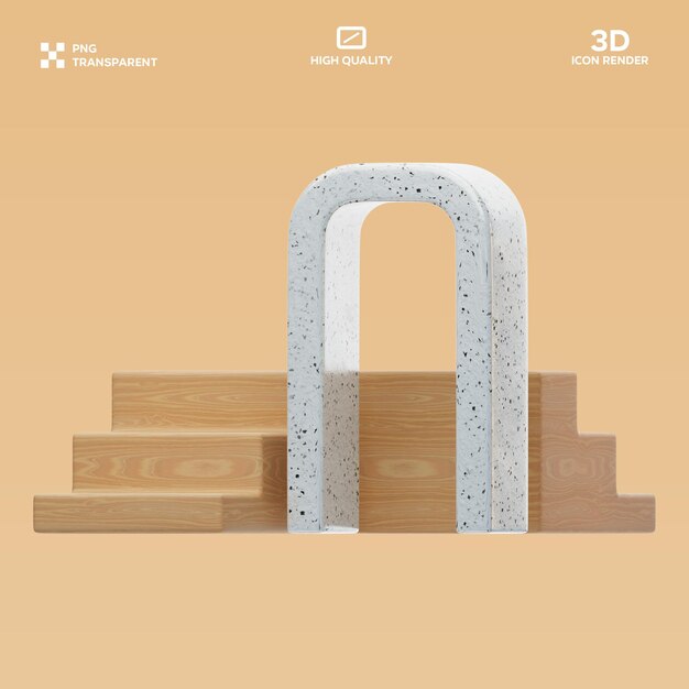 Ilustración 3D del podio de PSD