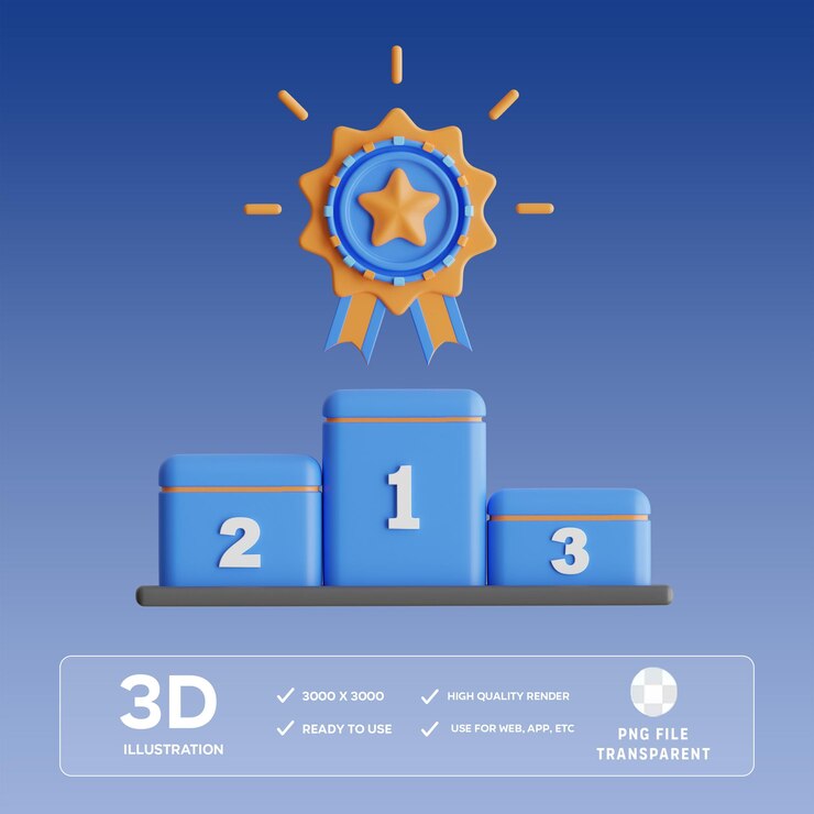 Ilustración 3D del podio de PSD