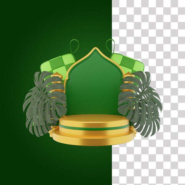 Ilustración 3D del podio de Ramadán