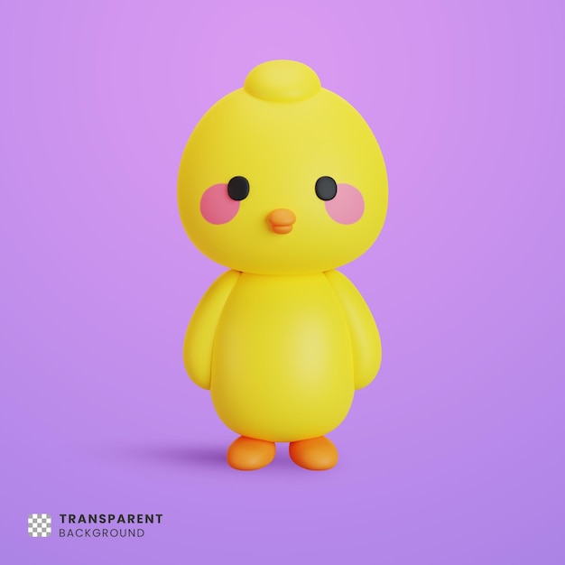 PSD ilustración 3d de pollitos lindos