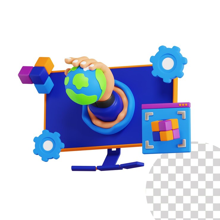 PSD ilustración 3d del portal metaverso