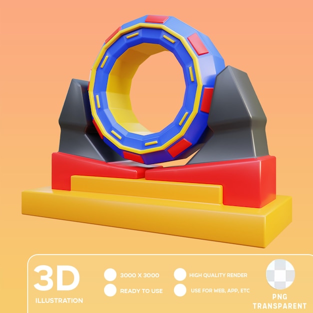 PSD ilustración 3d del portal psd