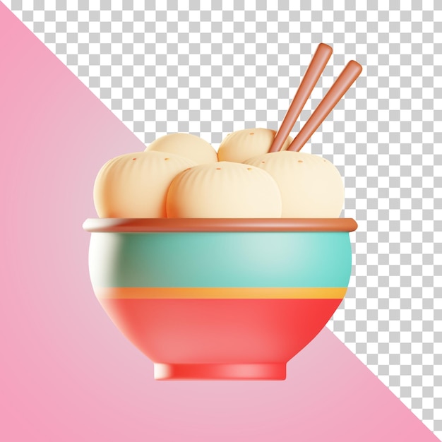 PSD ilustración 3d de postre chino