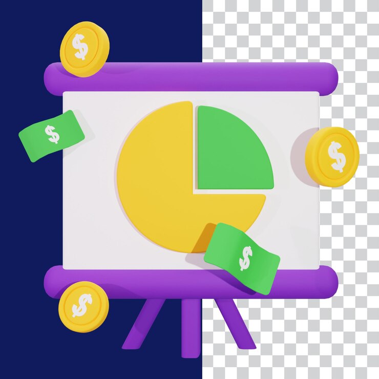 Ilustración 3D de la presentación de diapositivas de negocios