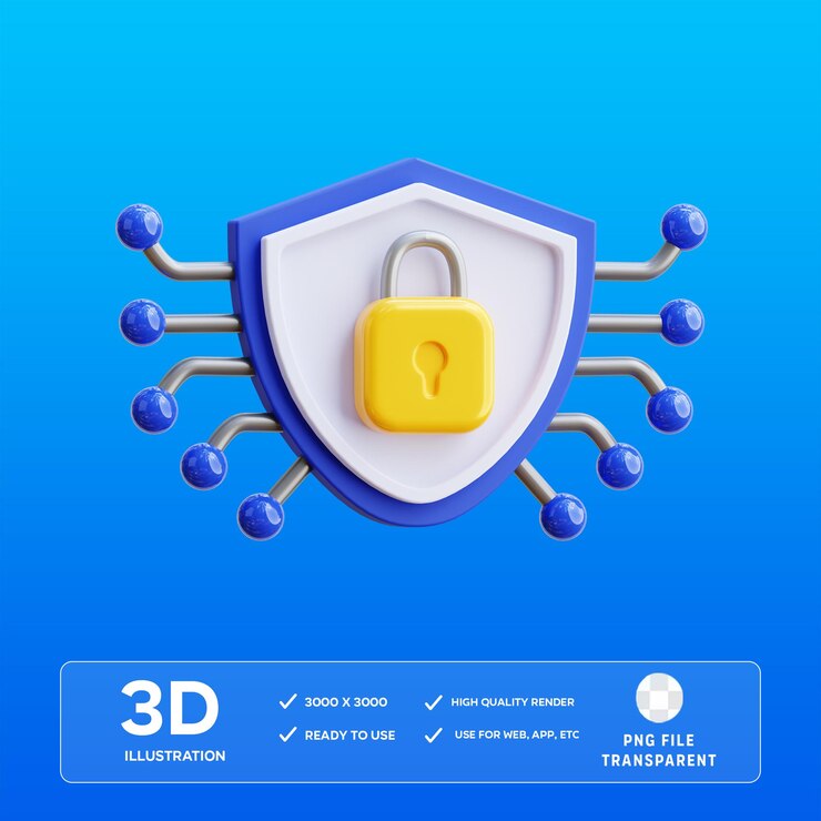 Ilustración 3D de la privacidad de PSD