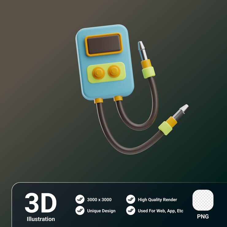 PSD ilustración 3d del probador de reparación del dispositivo