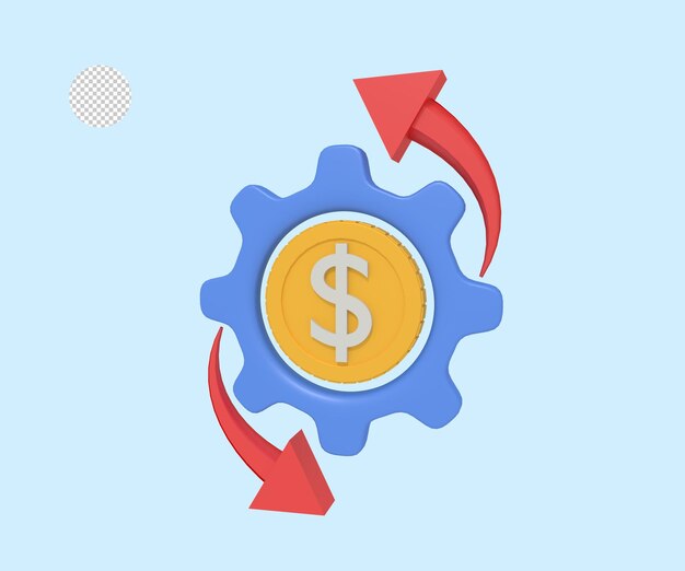 Ilustración 3d del proceso de pago