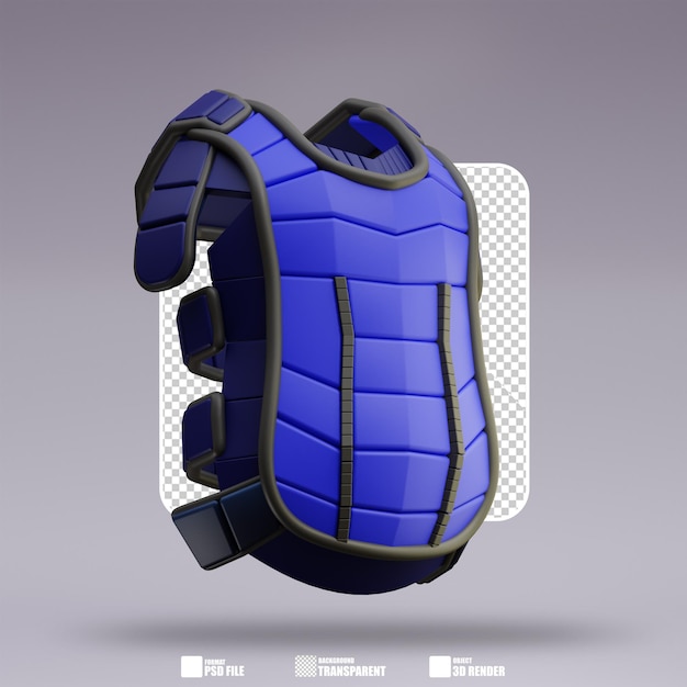 Ilustración en 3D de los protectores de pecho Catcher39s 3