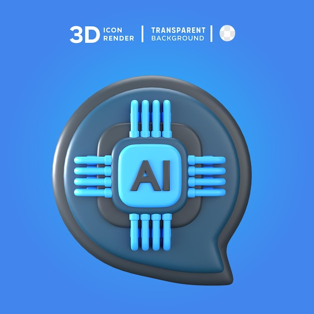 PSD ilustración en 3d de psd ai chat