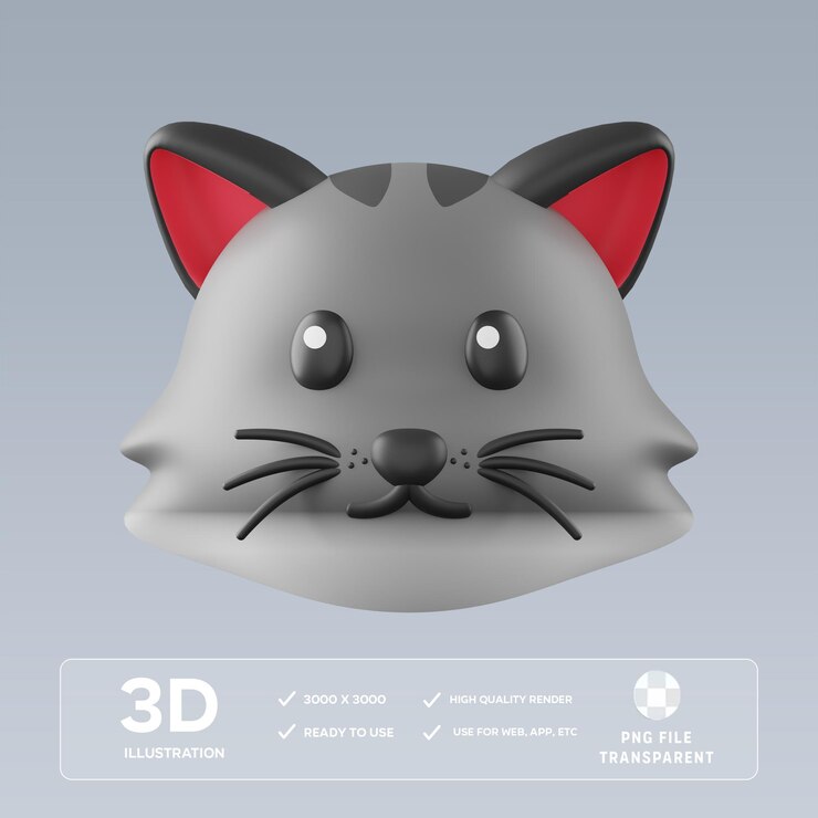 Ilustración 3D de PSD Cat