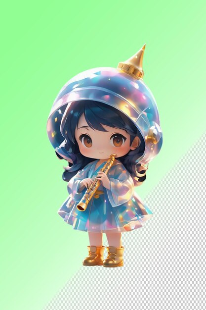 PSD ilustración 3d de psd chibi aislado en un fondo transparente