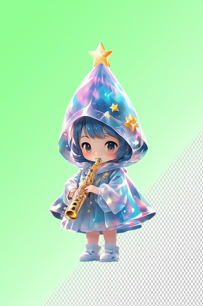 PSD ilustración 3d de psd chibi aislado en un fondo transparente