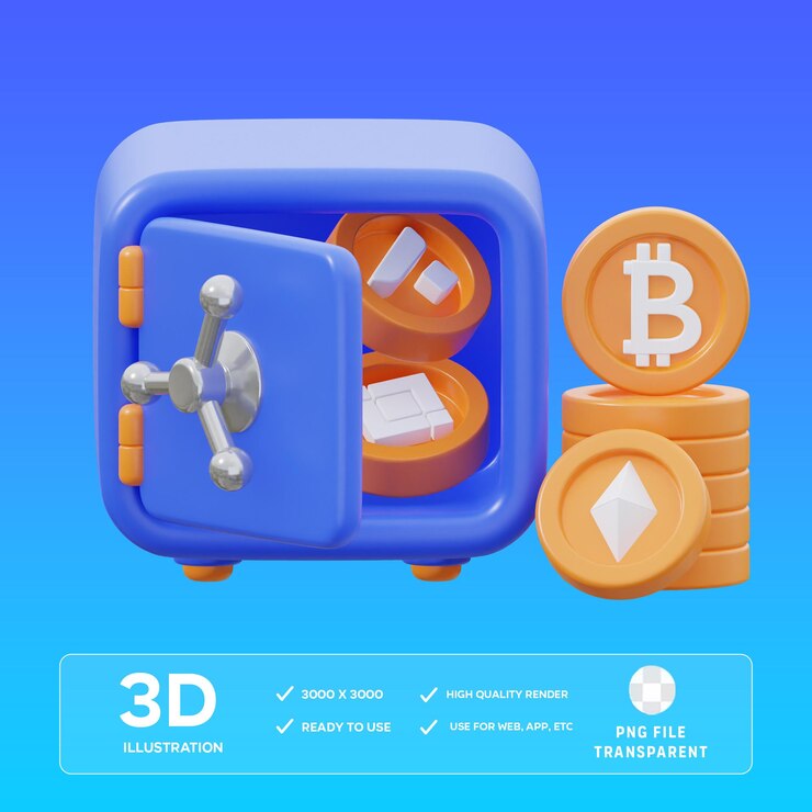 Ilustración en 3D de PSD Crypto Locker