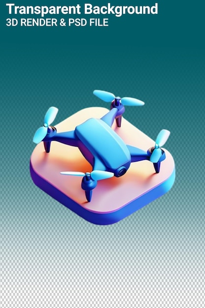 PSD ilustración 3d de psd drone aislado sobre un fondo transparente