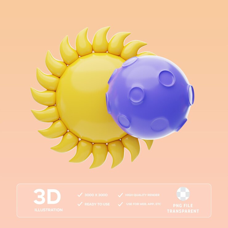 PSD ilustración 3d de psd eclipse