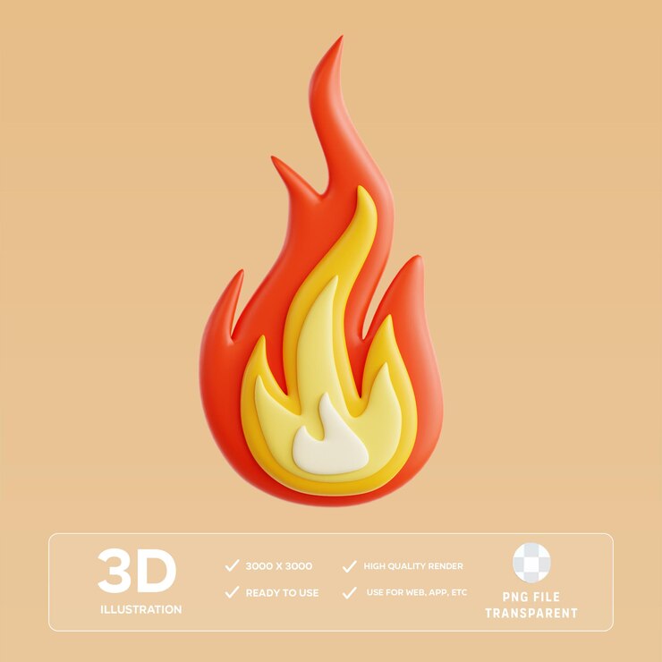 Ilustración en 3D de PSD Fire