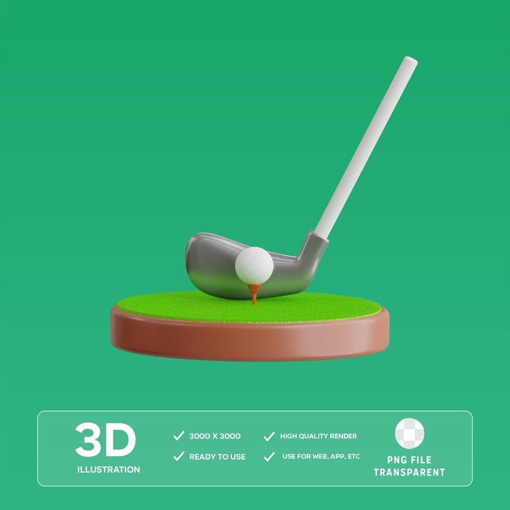 Ilustración 3D de PSD Golf