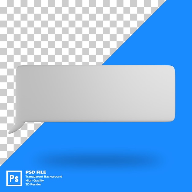 Ilustración 3D PSD del icono de la burbuja del discurso